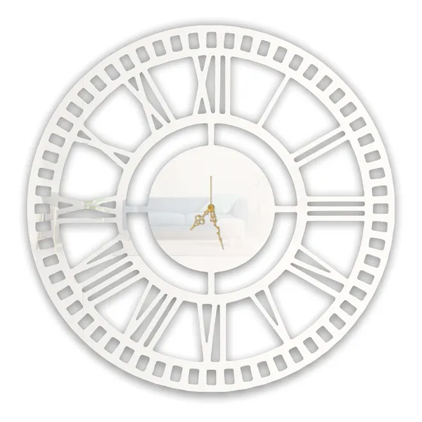 White_Roman_Classic_Wall_Clock_Ultra_High_Gloss_Metal_Built_Silent_Non_Ticking_Modern_Wall_Decor_Living_Room_Bedroom_Office_Hallway