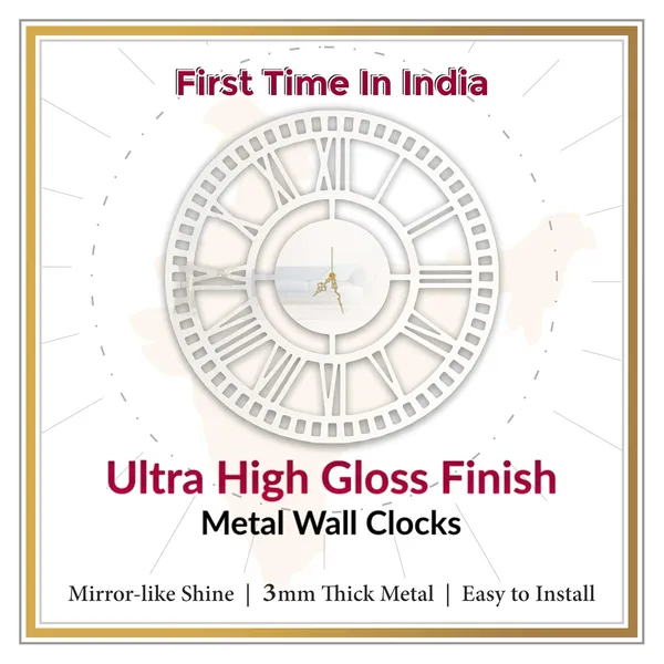 White_Roman_Classic_Wall_Clock_Ultra_High_Gloss_Metal_Built_Silent_Non_Ticking_Modern_Wall_Decor_Living_Room_Bedroom_Office_Hallway