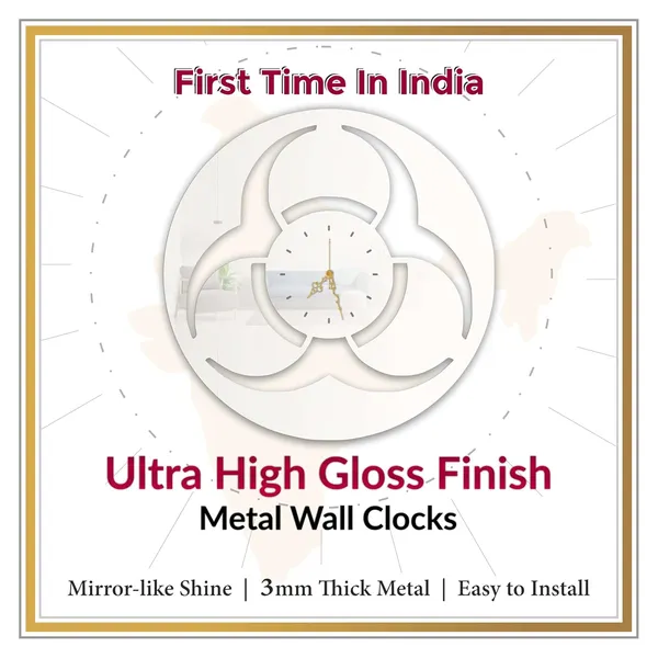 White_Trinity_Swirl_Emblem_Wall_Clock_Ultra_High_Gloss_Metal_Built_Silent_Non_Ticking_Movement_Modern_Symbolic_Wall_Decor_Living_Room_Bedroom