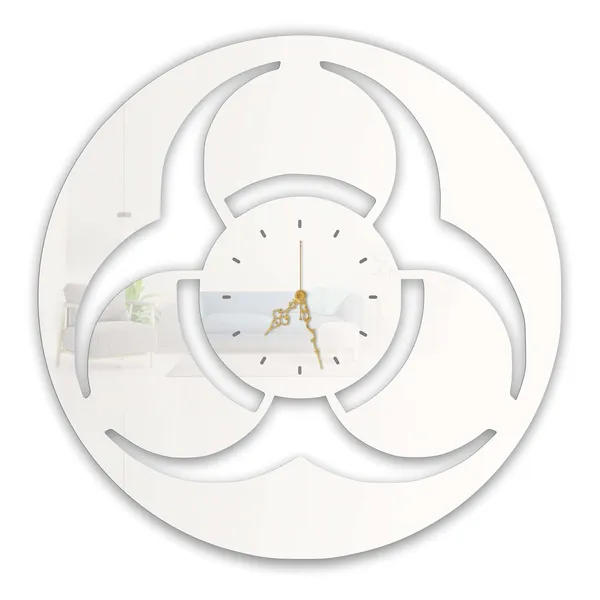 White_Trinity_Swirl_Emblem_Wall_Clock_Ultra_High_Gloss_Metal_Built_Silent_Non_Ticking_Movement_Modern_Symbolic_Wall_Decor_Living_Room_Bedroom
