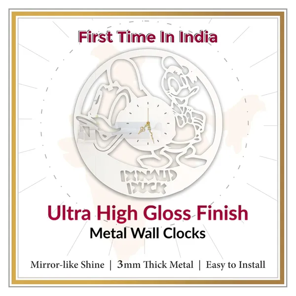 White_Quirky_Duck_Wall_Clock_Ultra_High_Gloss_Metal_Built_Silent_Sweep_Movement_Fun_Wall_Decor_For_Living_Room_Kids_Room_Play_Area
