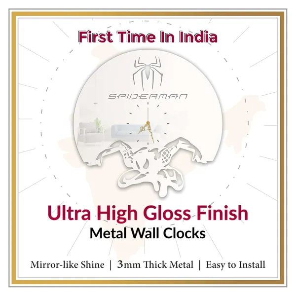 White_Spider_Hero_Wall_Clock_Ultra_High_Gloss_Metal_Built_Silent_Non_Ticking_Movement_Action_Hero_Wall_Decor_Living_Room_Bedroom_Kids_Room