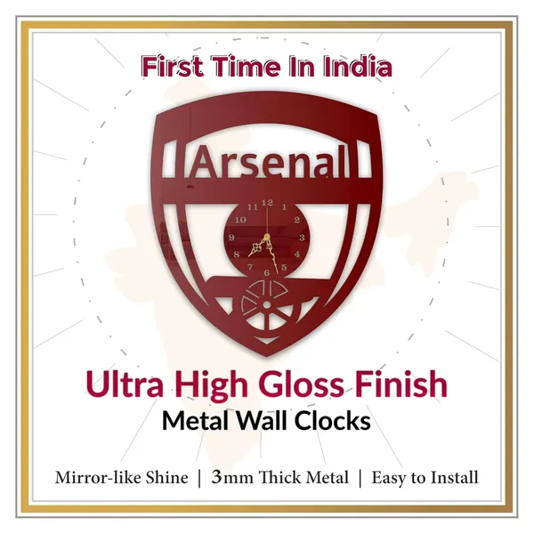 Wine_Red_Cannon_Crest_Wall_Clock_Metal_Built_Ultra_High_Gloss_Silent_Non_Ticking_Movement_Metal_Wall_Clock_Modern_Wall_Decor_For_Living_Room_Game_Room