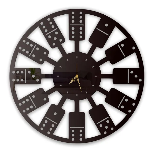 Black_Domino_Art_Wall_Clock_Ultra_High_Gloss_Metal_Built_Silent_Non_Ticking_Modern_Wall_Decor_Living_Room_Game_Room_Cafe_Office