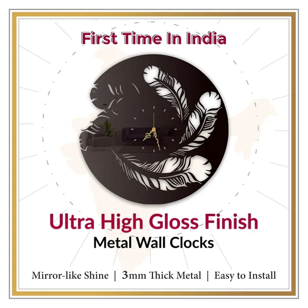 Black_Floating_Feathers_Wall_Clock_Ultra_High_Gloss_Metal_Built_Silent_Non_Ticking_Metal_Wall_Clock_Elegant_Decor_Living_Room_Bedroom_Hallway