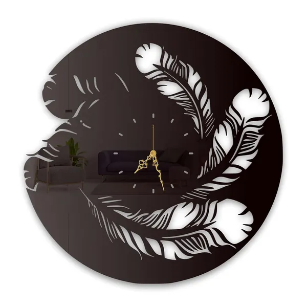Black_Floating_Feathers_Wall_Clock_Ultra_High_Gloss_Metal_Built_Silent_Non_Ticking_Metal_Wall_Clock_Elegant_Decor_Living_Room_Bedroom_Hallway