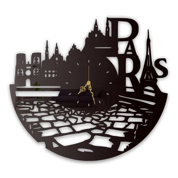 Black_Paris_City_Skyline_Wall_Clock_Ultra_High_Gloss_Metal_Built_Silent_Non_Ticking_Movement_Travel_Wall_Decor_Living_Room_Bedroom_Office