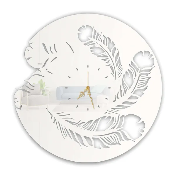 White_Floating_Feathers_Wall_Clock_Ultra_High_Gloss_Metal_Built_Silent_Non_Ticking_Metal_Wall_Clock_Elegant_Decor_Living_Room_Bedroom_Hallway