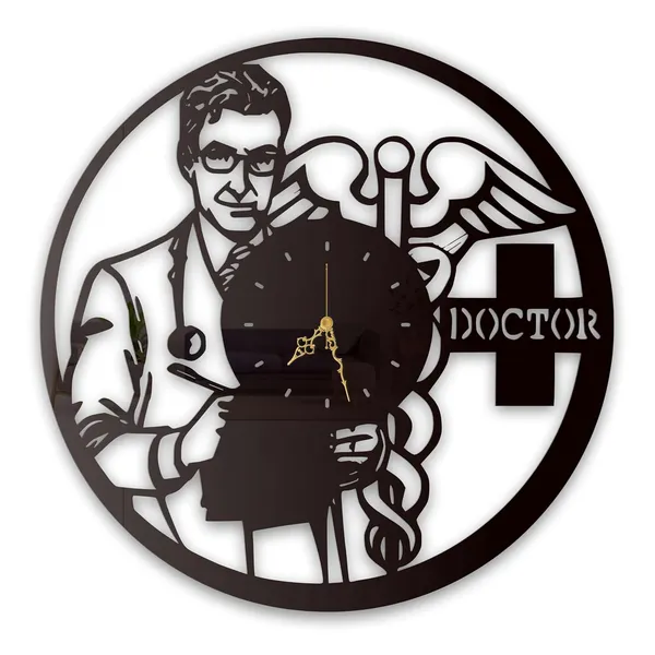 Black_Doctor_Theme_Wall_Clock_Ultra_High_Gloss_Metal_Built_Silent_Non_Ticking_Medical_Office_Wall_Decor_Clinic_Hospital_Doctor_Cabin