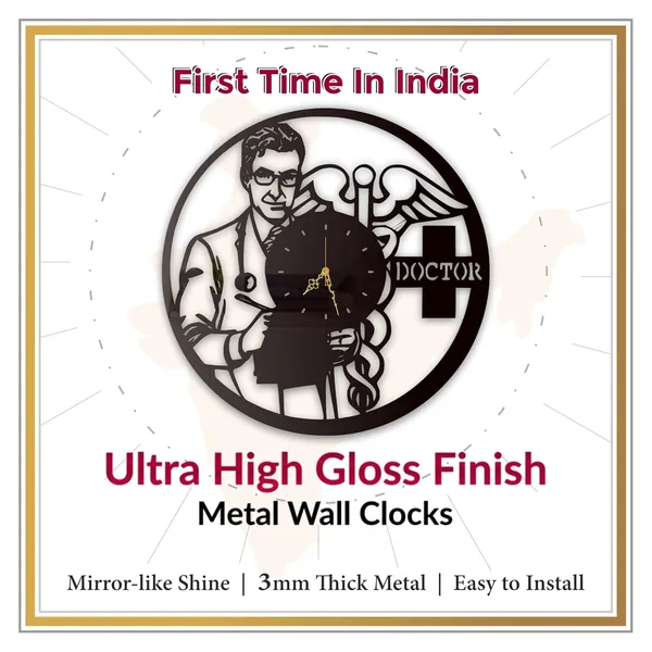 Black_Doctor_Theme_Wall_Clock_Ultra_High_Gloss_Metal_Built_Silent_Non_Ticking_Medical_Office_Wall_Decor_Clinic_Hospital_Doctor_Cabin