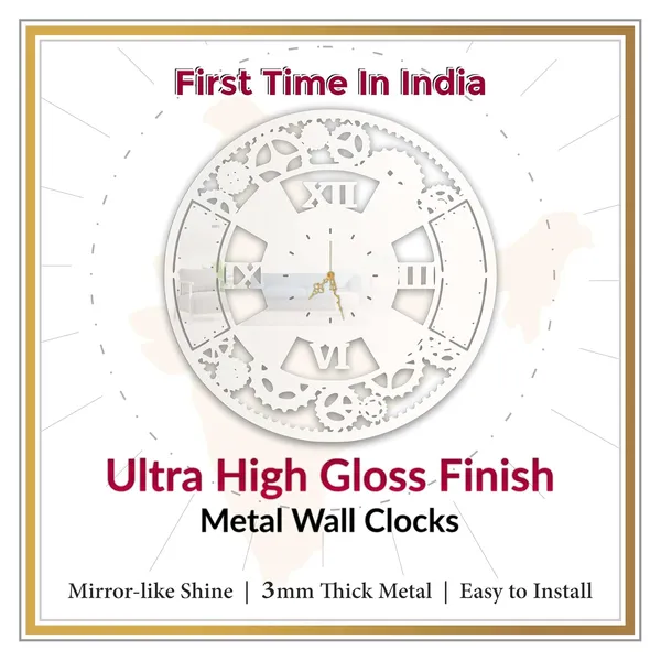 White_Steampunk_Gear_Roman_Wall_Clock_Ultra_High_Gloss_Metal_Built_Silent_Non_Ticking_Movement_Industrial_Wall_Decor_Living_Room_Bedroom_Office