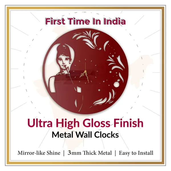 Wine_Red_Elegant_Diva_Wall_Clock_Ultra_High_Gloss_Metal_Built_Silent_Sweep_Movement_Modern_Wall_Decor_For_Living_Room_Bedroom_Studio_Spaces