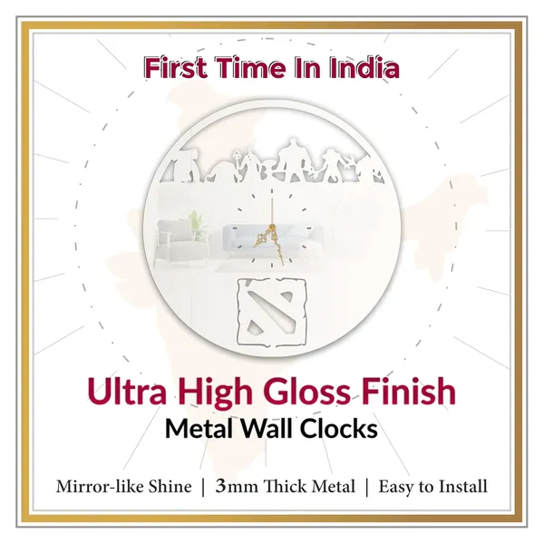 White_Battle_Arena_Heroes_Wall_Clock_Ultra_High_Gloss_Metal_Built_Silent_Non_Ticking_Movement_Gaming_Wall_Decor_Living_Room_Bedroom_Game_Room