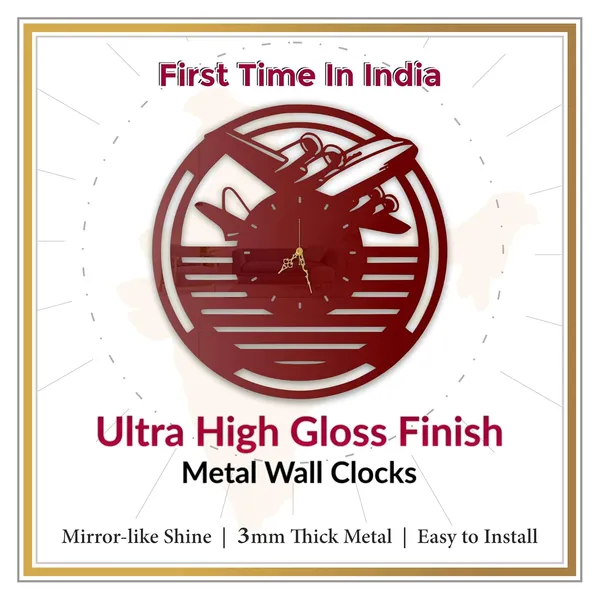 Wine_Red_Classic_Airplane_Wall_Clock_Ultra_High_Gloss_Metal_Built_Silent_Non_Ticking_Metal_Wall_Clock_Aviation_Decor_Living_Room_Travel_Corner