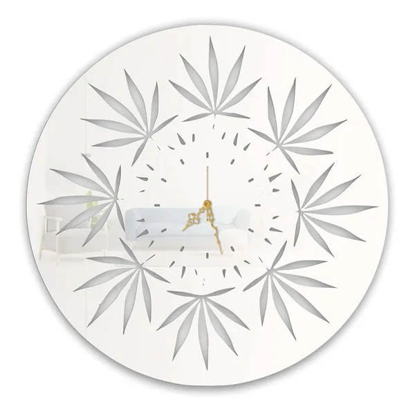 White_Leaf_Mandala_Pattern_Wall_Clock_Ultra_High_Gloss_Metal_Built_Silent_Non_Ticking_Modern_Wall_Decor_Living_Room_Bedroom_Studio