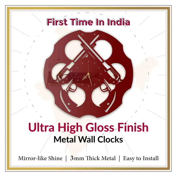 Wine_Red_Revolver_Chamber_Wall_Clock_Ultra_High_Gloss_Metal_Built_Silent_Non_Ticking_Movement_Tactical_Wall_Decor_Living_Room_Bedroom_Man_Cave