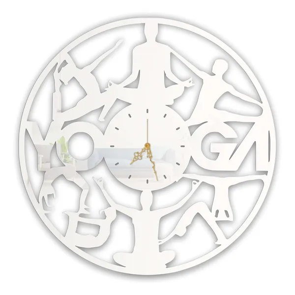White_Yoga_Pose_Wall_Clock_Ultra_High_Gloss_Metal_Built_Silent_Sweep_Movement_Modern_Wall_Decor_For_Living_Room_Meditation_Room_Fitness_Spaces