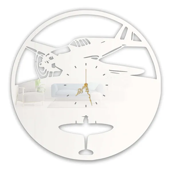 White_Vintage_Fighter_Plane_Wall_Clock_Ultra_High_Gloss_Metal_Built_Silent_Non_Ticking_Movement_Aviation_Wall_Decor_Living_Room_Bedroom_Office