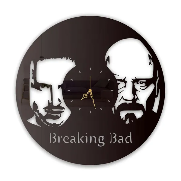 Black_Outlaw_Duo_Drama_Wall_Clock_Ultra_High_Gloss_Metal_Built_Silent_Non_Ticking_Movement_Crime_Thriller_Wall_Decor_Living_Room_Office_Studio