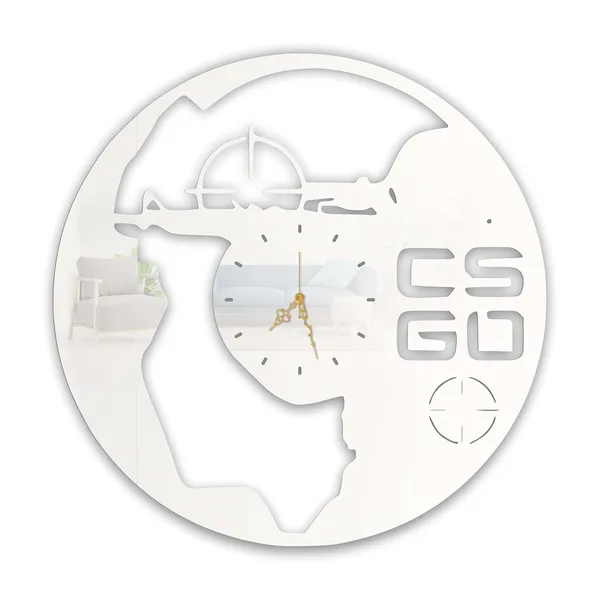 White_Combat_Sniper_Ops_Wall_Clock_Ultra_High_Gloss_Metal_Built_Silent_Non_Ticking_Movement_Tactical_Shooter_Wall_Decor_Gaming_Room_Bedroom