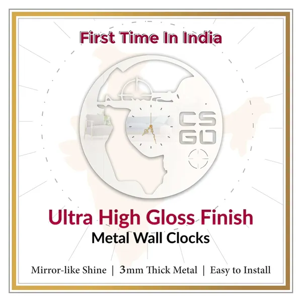 White_Combat_Sniper_Ops_Wall_Clock_Ultra_High_Gloss_Metal_Built_Silent_Non_Ticking_Movement_Tactical_Shooter_Wall_Decor_Gaming_Room_Bedroom