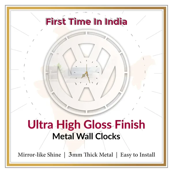 White_Vintage_Auto_Monogram_Wall_Clock_Ultra_High_Gloss_Metal_Built_Silent_Non_Ticking_Movement_Car_Lover_Wall_Decor_Living_Room_Office_Garage