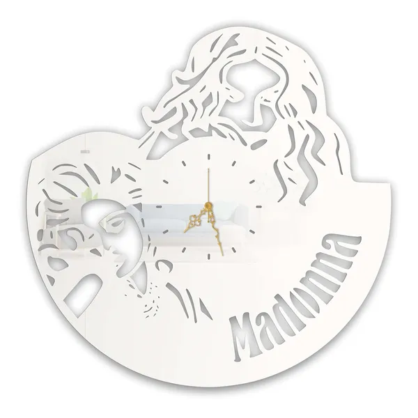 White_Pop_Diva_Wall_Clock_Ultra_High_Gloss_Metal_Built_Silent_Non_Ticking_Movement_Modern_Wall_Decor_Living_Room_Studio_Bedroom