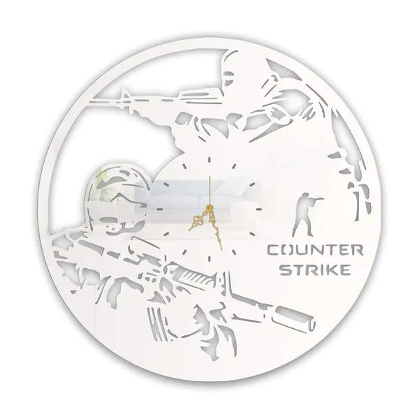 White_Elite_Strike_Ops_Wall_Clock_Ultra_High_Gloss_Metal_Built_Silent_Non_Ticking_Movement_Tactical_Combat_Wall_Decor_Living_Room_Bedroom