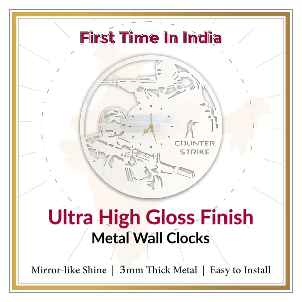 White_Elite_Strike_Ops_Wall_Clock_Ultra_High_Gloss_Metal_Built_Silent_Non_Ticking_Movement_Tactical_Combat_Wall_Decor_Living_Room_Bedroom