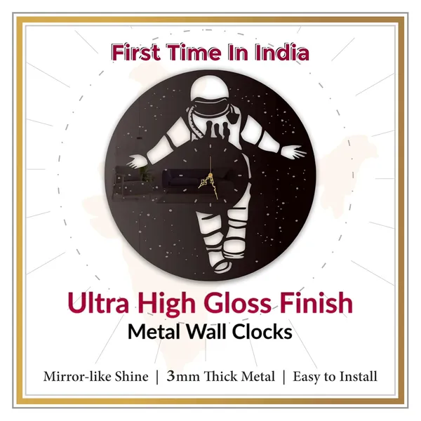 Black_Cosmic_Astronaut_Wall_Clock_Ultra_High_Gloss_Metal_Built_Silent_Non_Ticking_Modern_Wall_Decor_Living_Room_Kids_Room_Bedroom_Study_Room