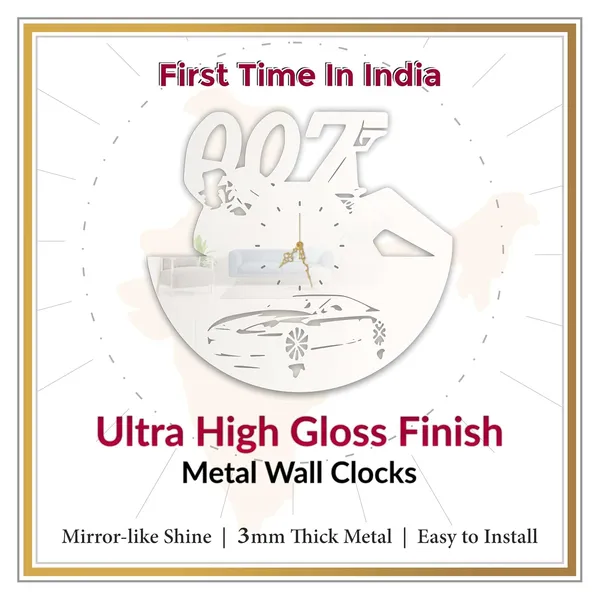 White_Secret_Agent_Spy_Wall_Clock_Ultra_High_Gloss_Metal_Built_Silent_Non_Ticking_Movement_Action_Hero_Wall_Decor_Living_Room_Bedroom_Office