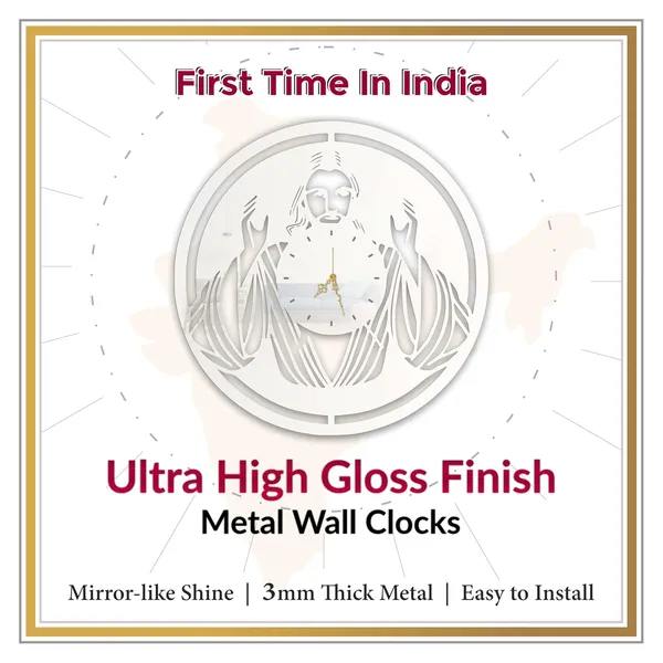 White_Divine_Blessing_Wall_Clock_Ultra_High_Gloss_Metal_Built_Silent_Non_Ticking_Movement_Modern_Spiritual_Wall_Decor_Living_Room_Bedroom