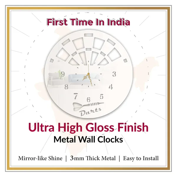 White_Dartboard_Gamer_Wall_Clock_Ultra_High_Gloss_Metal_Built_Silent_Non_Ticking_Movement_Game_Room_Wall_Decor_Living_Room_Bedroom_Sports_Zone