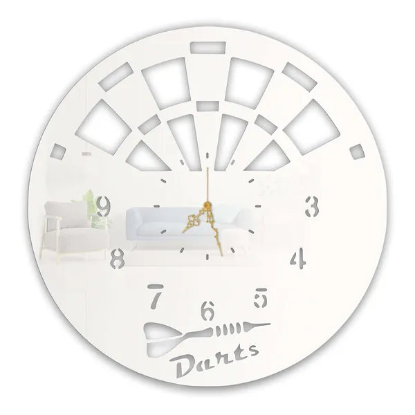 White_Dartboard_Gamer_Wall_Clock_Ultra_High_Gloss_Metal_Built_Silent_Non_Ticking_Movement_Game_Room_Wall_Decor_Living_Room_Bedroom_Sports_Zone