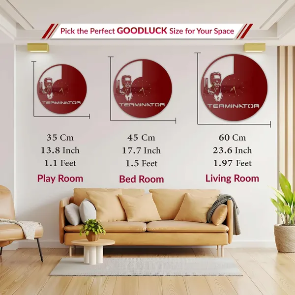 Wine_Red_Cyborg_Warrior_Wall_Clock_Ultra_High_Gloss_Metal_Built_Silent_Non_Ticking_Modern_Wall_Decor_Living_Room_Gaming_Room_Office_Studio
