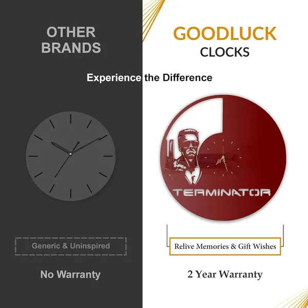 Wine_Red_Cyborg_Warrior_Wall_Clock_Ultra_High_Gloss_Metal_Built_Silent_Non_Ticking_Modern_Wall_Decor_Living_Room_Gaming_Room_Office_Studio