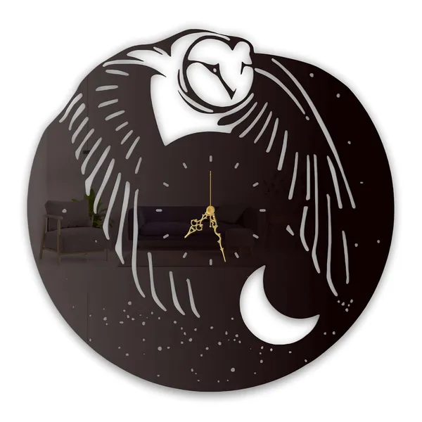 Black_Moonlit_Owl_Wall_Clock_Ultra_High_Gloss_Metal_Built_Silent_Non_Ticking_Metal_Wall_Clock_Night_Sky_Decor_Living_Room_Bedroom_Study_Room