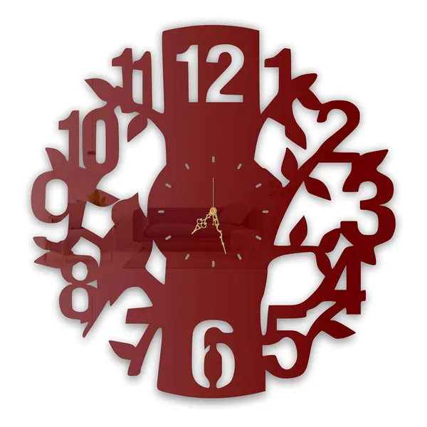 Wine_Red_Tree_Branch_Numbers_Wall_Clock_Ultra_High_Gloss_Metal_Built_Silent_Non_Ticking_Metal_Wall_Clock_Nature_Decor_Living_Room_Bedroom_Office