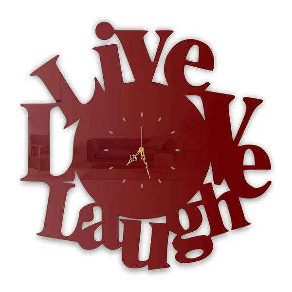 Wine_Red_Live_Love_Laugh_Wall_Clock_Ultra_High_Gloss_Metal_Built_Silent_Non_Ticking_Metal_Wall_Clock_Motivational_Decor_Living_Room_Bedroom_Office