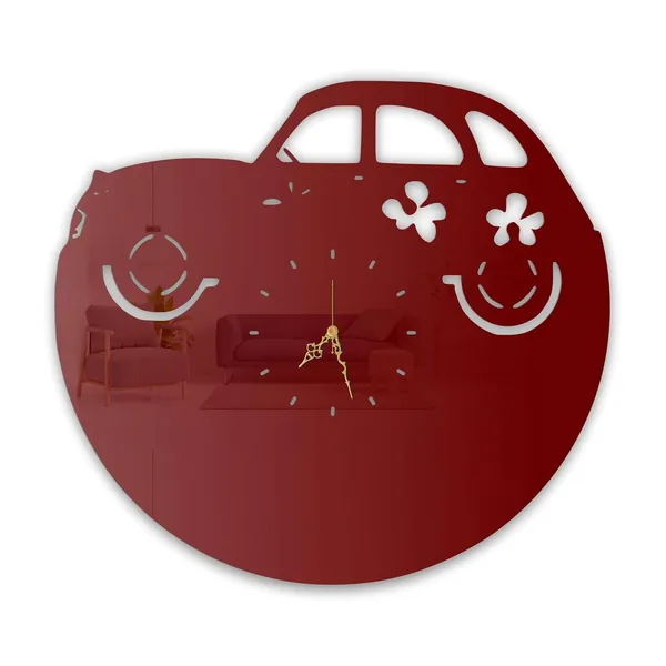 Wine_Red_Cute_Retro_Car_Wall_Clock_Ultra_High_Gloss_Metal_Built_Silent_Non_Ticking_Modern_Wall_Decor_Living_Room_Kids_Room_Bedroom_Playroom