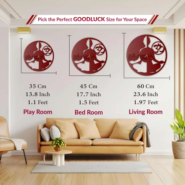Wine_Red_Meditation_Om_Wall_Clock_Ultra_High_Gloss_Metal_Built_Silent_Non_Ticking_Metal_Wall_Clock_Spiritual_Decor_Living_Room_Yoga_Room_Bedroom
