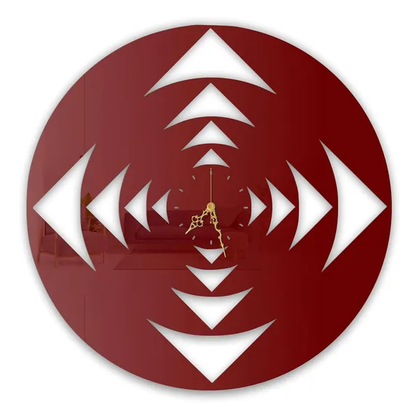 Wine_Red_Geometric_Illusion_Pattern_Wall_Clock_Ultra_High_Gloss_Metal_Built_Silent_Non_Ticking_Modern_Wall_Decor_Living_Room_Bedroom_Office