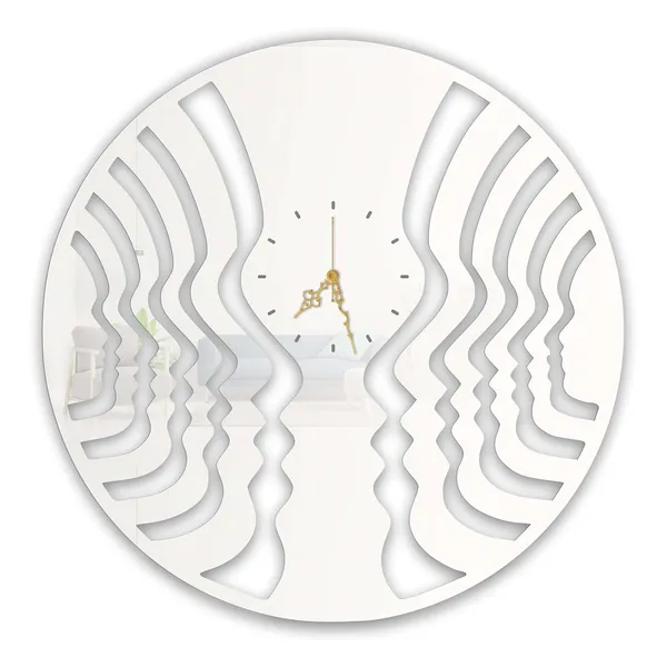 White_Abstract_Mirage_Faces_Wall_Clock_Ultra_High_Gloss_Metal_Built_Silent_Non_Ticking_Modern_Wall_Decor_Living_Room_Bedroom_Office