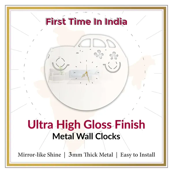 White_Cute_Retro_Car_Wall_Clock_Ultra_High_Gloss_Metal_Built_Silent_Non_Ticking_Modern_Wall_Decor_Living_Room_Kids_Room_Bedroom_Playroom