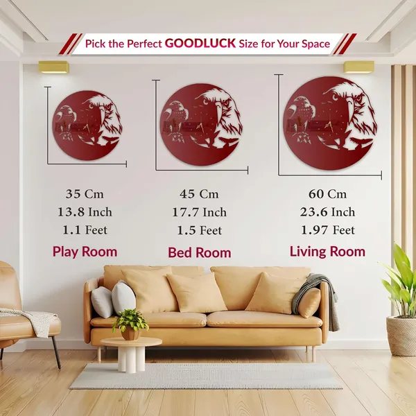 Wine_Red_Majestic_Eagle_Wall_Clock_Ultra_High_Gloss_Metal_Built_Silent_Non_Ticking_Nature_Wall_Decor_Living_Room_Bedroom_Office_Study_Room