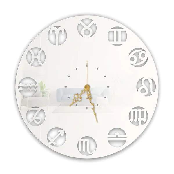 White_Zodiac_Constellation_Signs_Wall_Clock_Ultra_High_Gloss_Metal_Built_Silent_Non_Ticking_Astrology_Wall_Decor_Living_Room_Meditation_Space