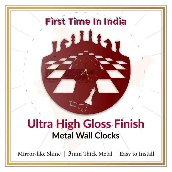 Wine_Red_Chess_Master_Wall_Clock_Ultra_High_Gloss_Metal_Built_Silent_Non_Ticking_Modern_Wall_Decor_Living_Room_Study_Room_Office_Game_Room