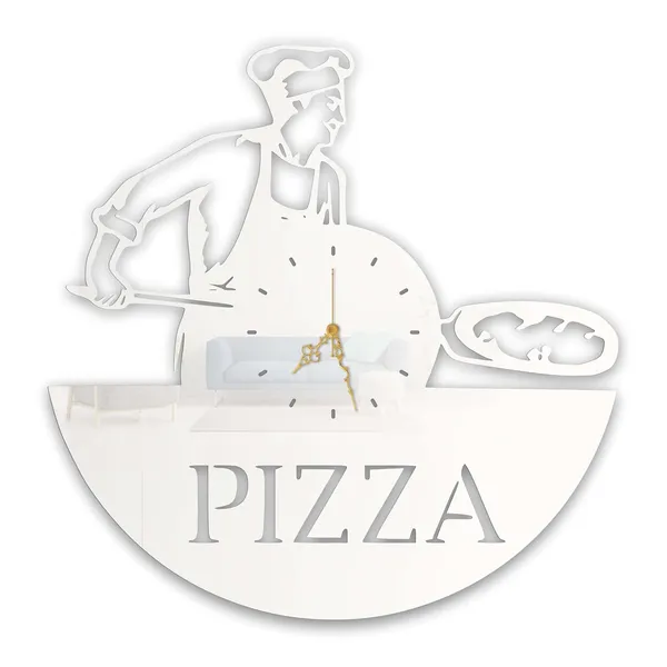 White_Pizza_Chef_Kitchen_Wall_Clock_Ultra_High_Gloss_Metal_Built_Silent_Non_Ticking_Movement_Restaurant_Wall_Decor_Cafe_Dining_Room_Kitchen
