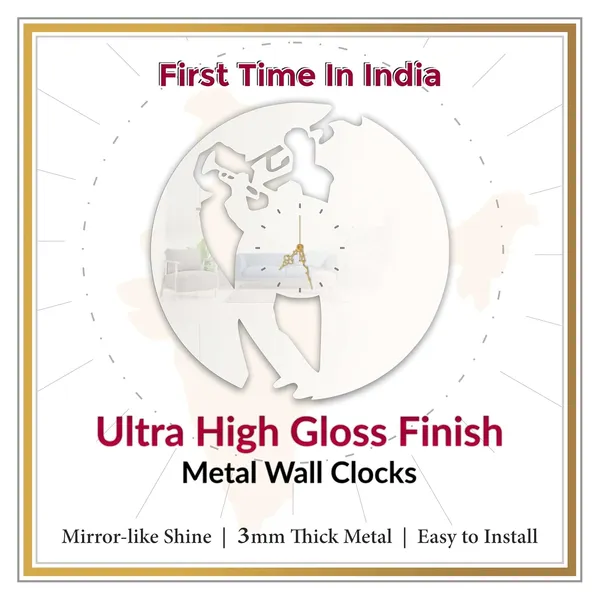 White_Secret_Agent_Silhouette_Wall_Clock_Ultra_High_Gloss_Metal_Built_Silent_Non_Ticking_Movement_Action_Hero_Wall_Decor_Living_Room_Office