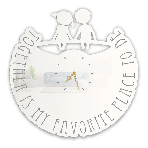 White_Together_Love_Kids_Wall_Clock_Ultra_High_Gloss_Metal_Built_Silent_Non_Ticking_Movement_Romantic_Wall_Decor_Living_Room_Bedroom_Kids_Room